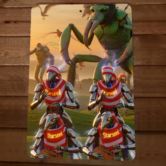 5th Dimension Starseed Aliens Artwork 8x12 Metal Wall Sign