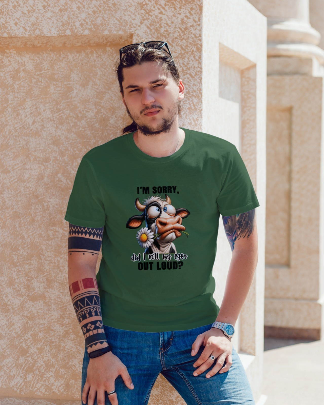 Im Sorry Did I Roll My Eyes Out Loud Cow Mens T Shirt