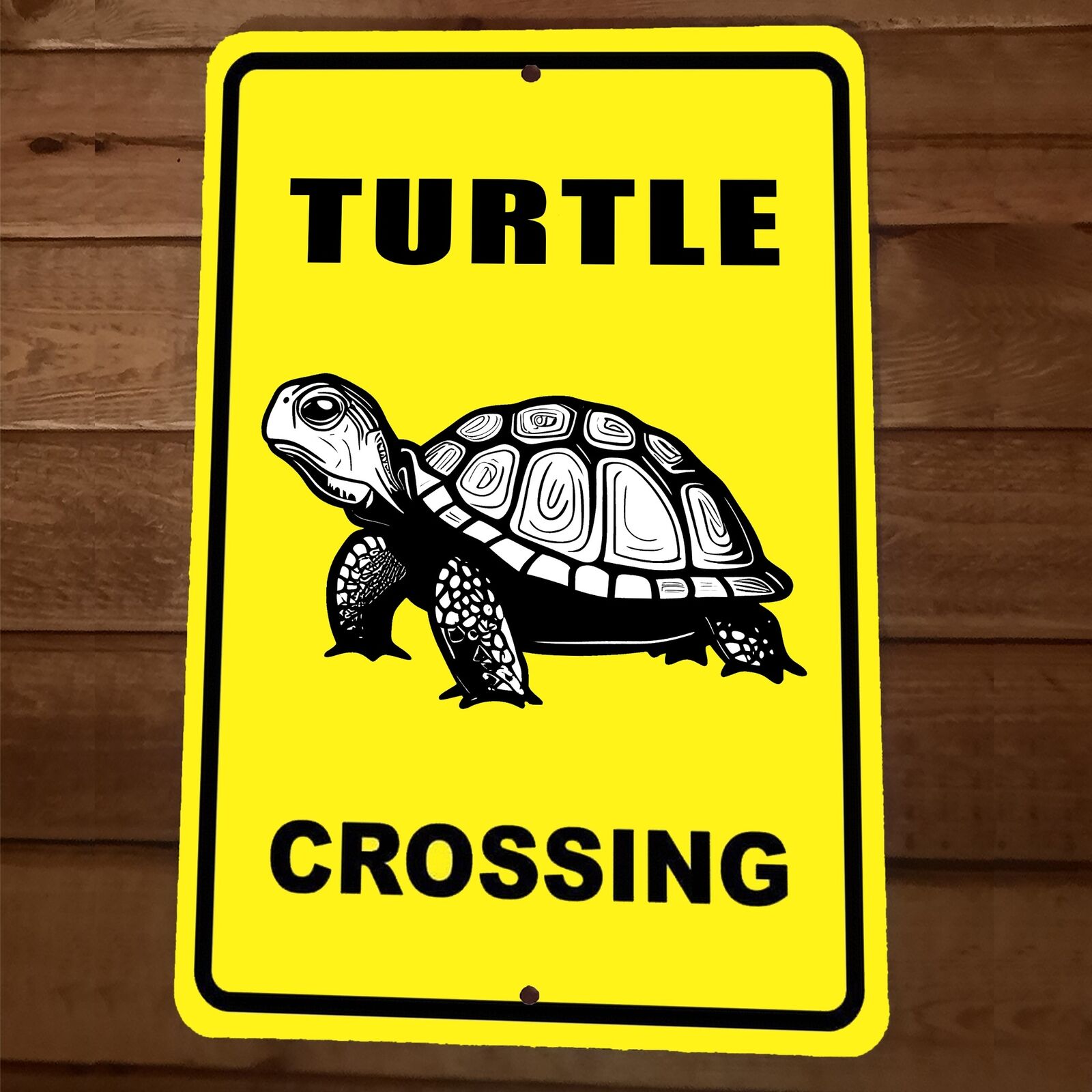 Turtle Crossing 8x12 Metal Wall Sign Animal Poster – Sign Junky