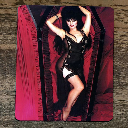 Mouse Pad Mistress of the Dark Queen Elvira in Coffin