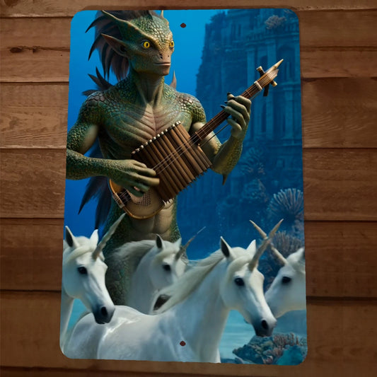 5th Dimension Unicorns and Alien Artwork 8x12 Metal Wall Sign