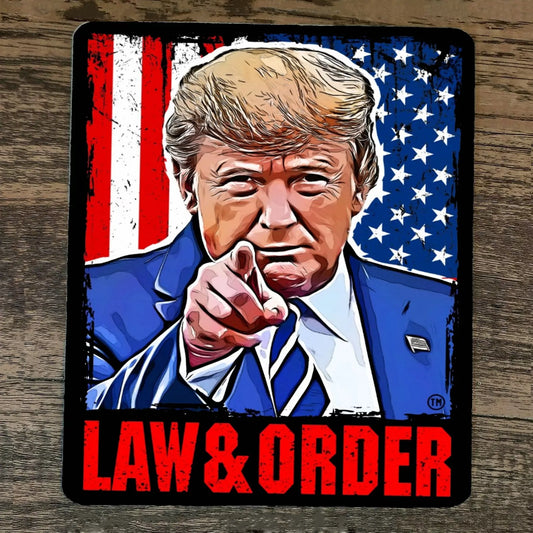 Mouse Pad Law and Order Donald #45 Trump 2024 USA