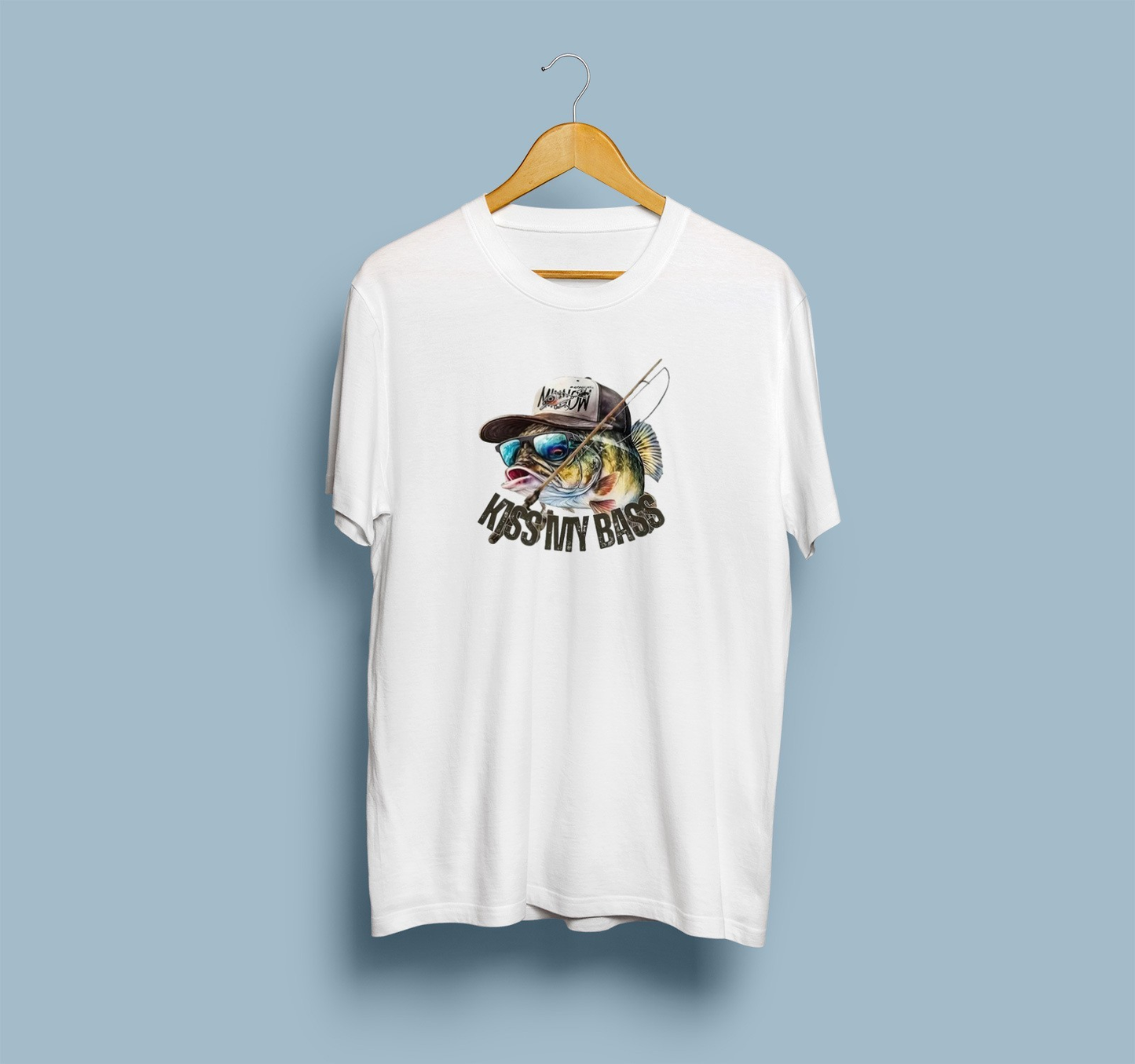 Kiss My Bass Fish  Mens T Shirt