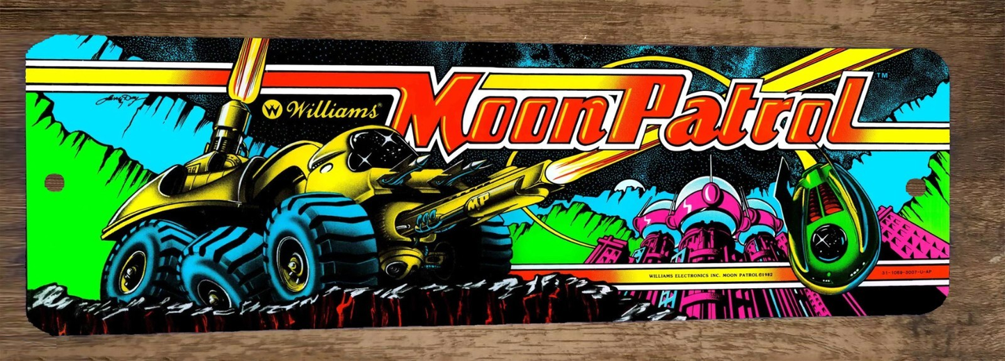 Moon Patrol Marquee Arcade 3x12 Metal Wall Sign