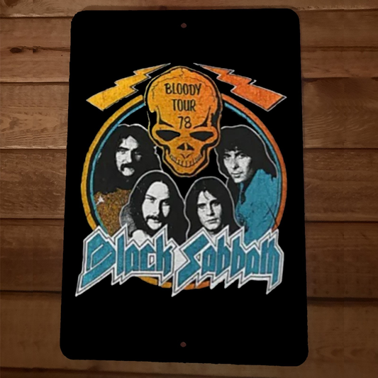 Bloody Tour 1978 Black Sabbath 8x12 Metal Wall Sign