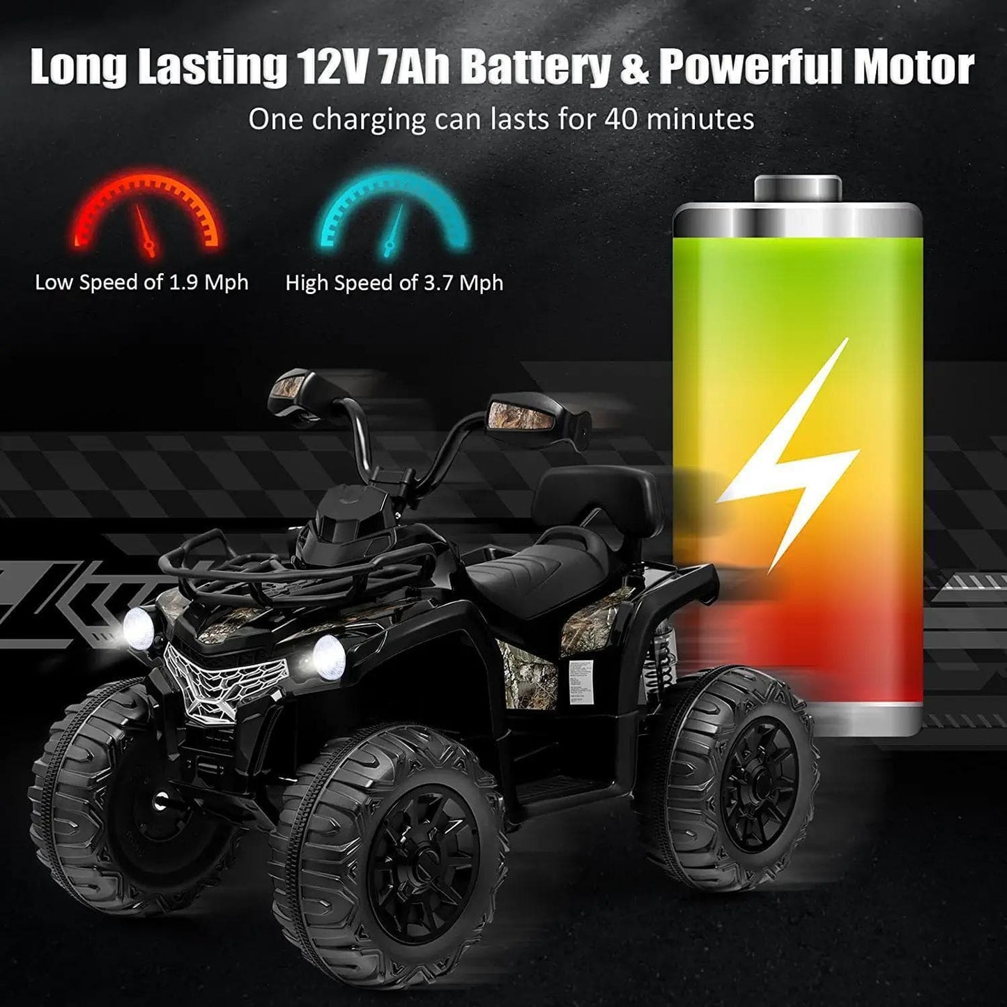 PRORIDER 12V Children's Electric ATV Quad Bike with Two Speeds