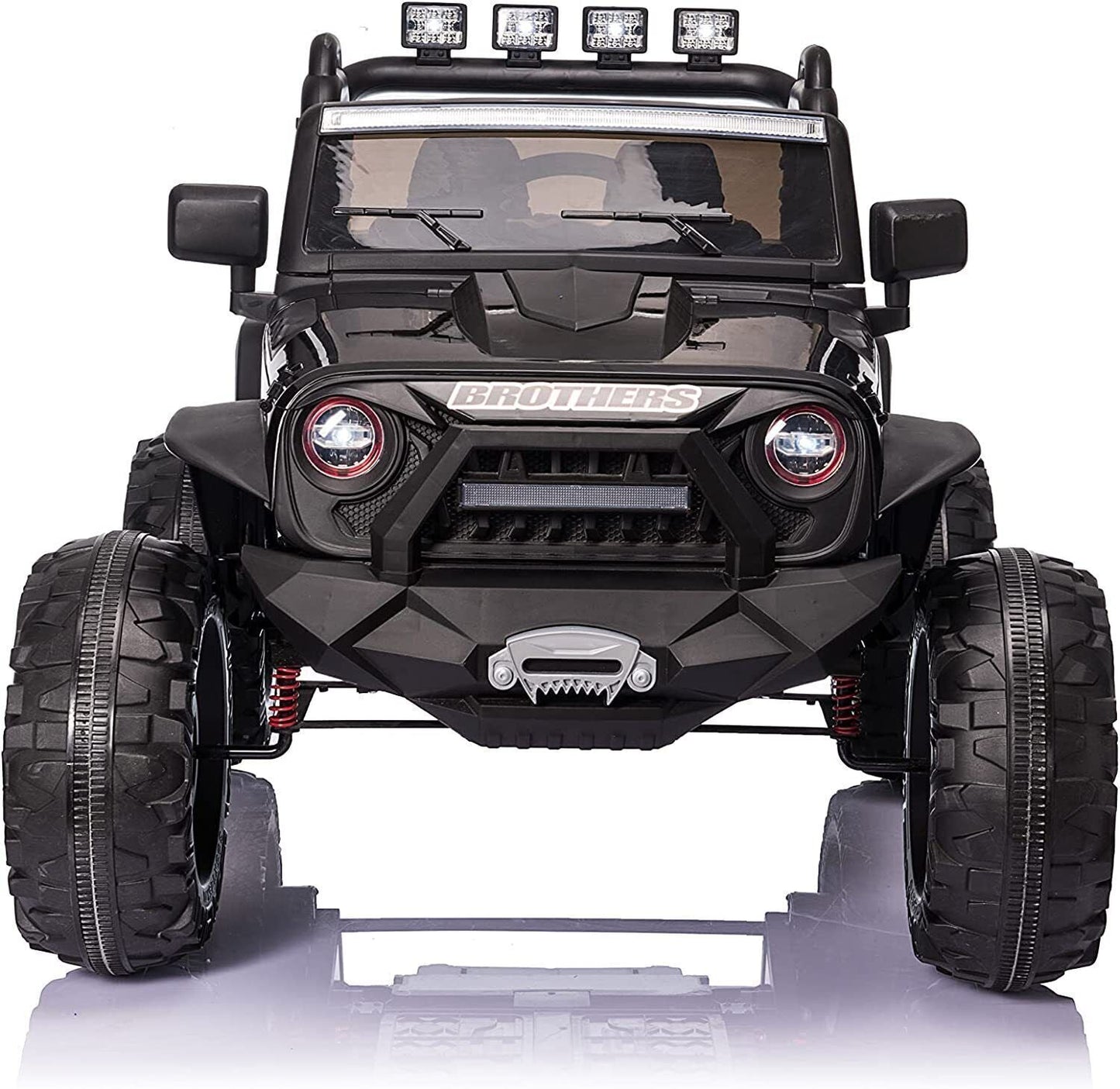 2 Seater 24V Kids Ride On Truck with Remote Control, LED Lights, and 3 Speeds - 2x200W Power