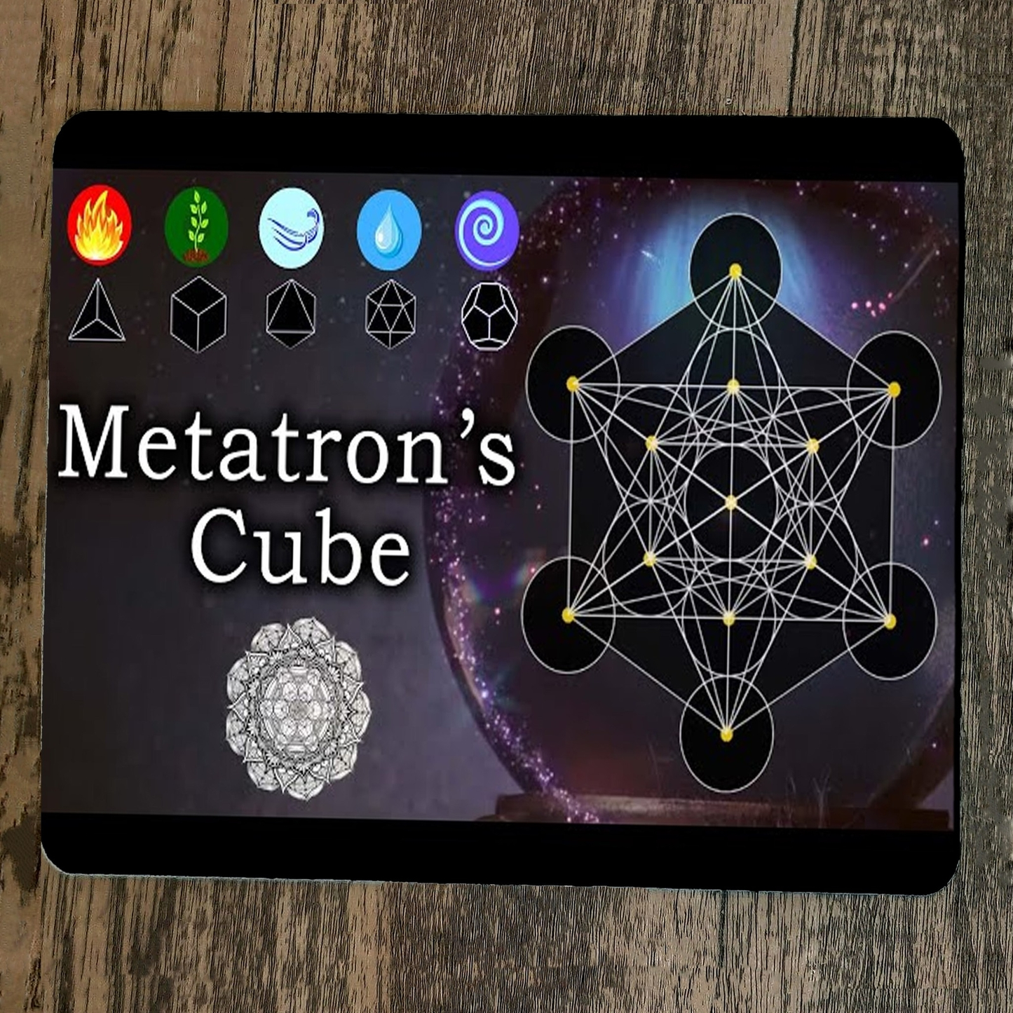 Mouse Pad Sacred Geometry Metatrons Cube Spiritual Chakras