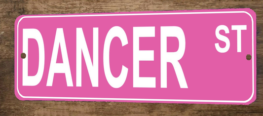 Dancer St 3x12 Metal Wall Sign