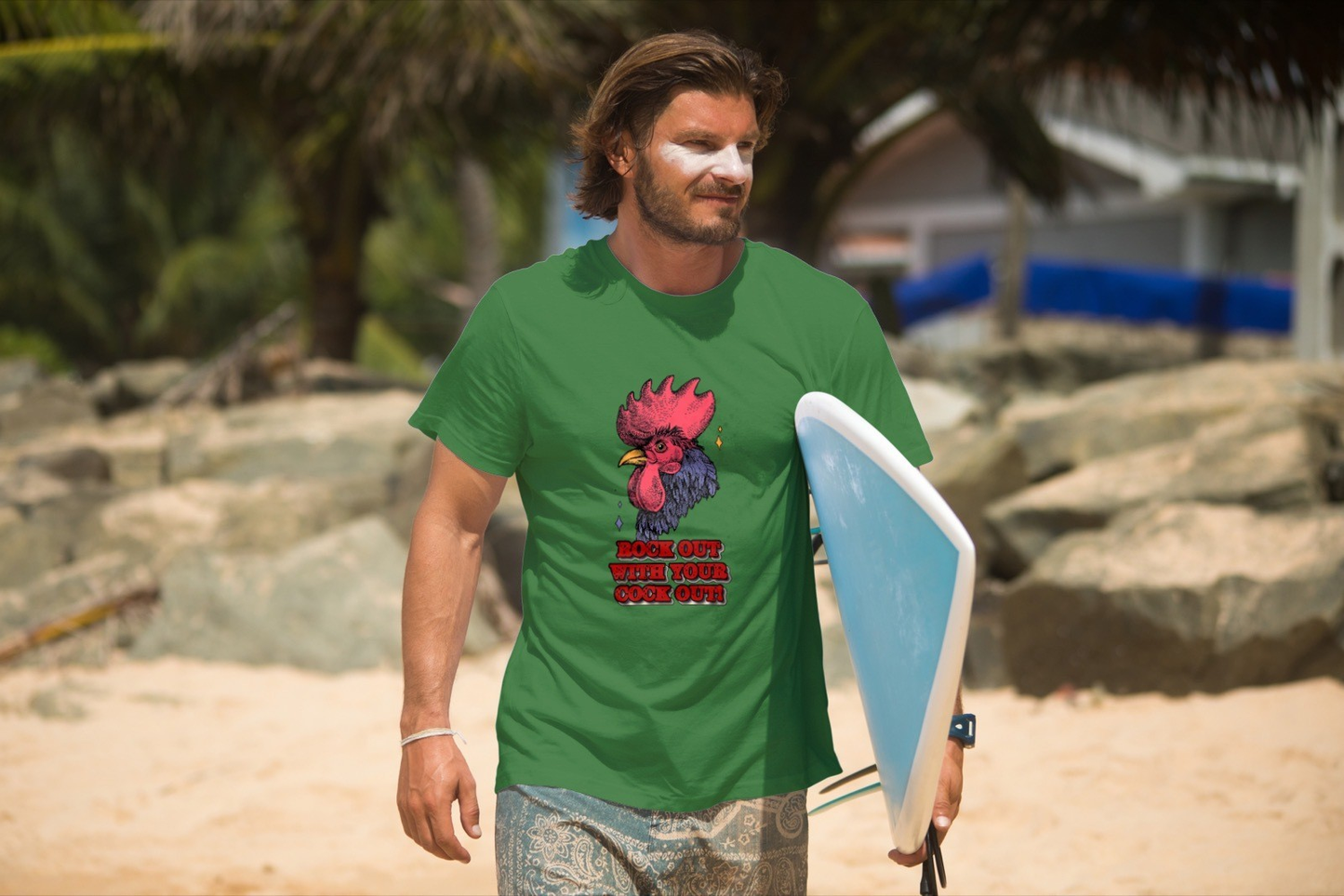 Rock Out With Your Cock Out Rooster Mens T Shirt