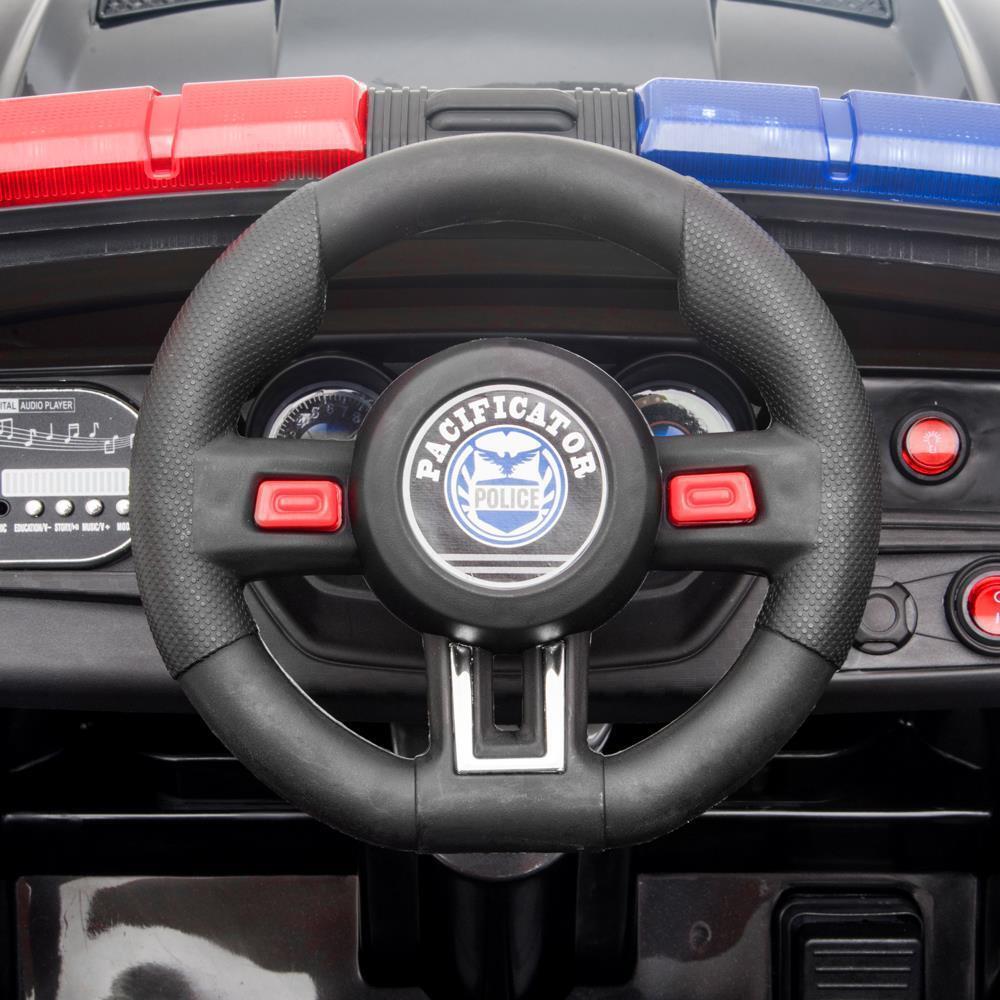 Highway Patrol Police Ride On Car Toy with Remote Control for Kids - Black