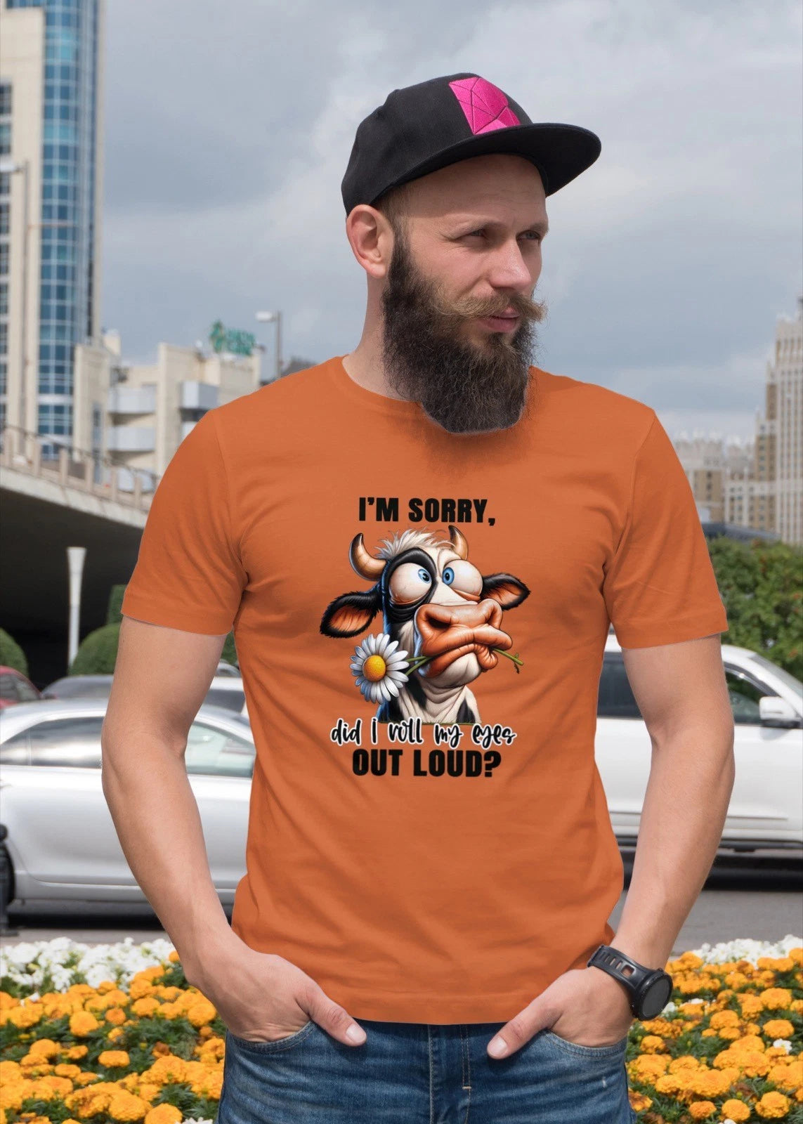 Im Sorry Did I Roll My Eyes Out Loud Cow Mens T Shirt