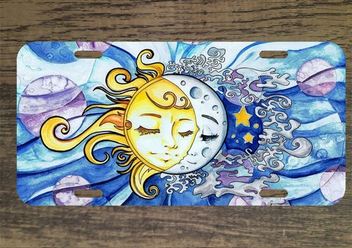Sun and Moon Art 6x12 Custom Mountable Novelty License Plate