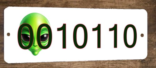 Matrix Master Cheat Code 0010110 Alien Face 3x12 Metal Wall Marquee Banner Sign