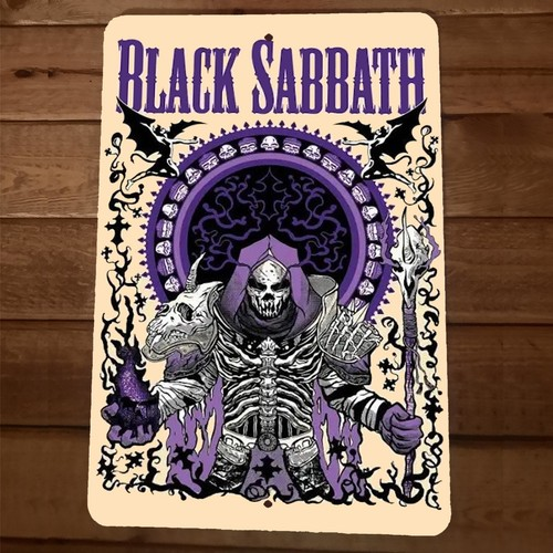 Purple Art Poster Black Sabbath 8x12 Metal Wall Sign