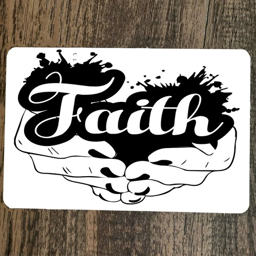 Faith in Gods Hands 8x12 Metal Wall Sign