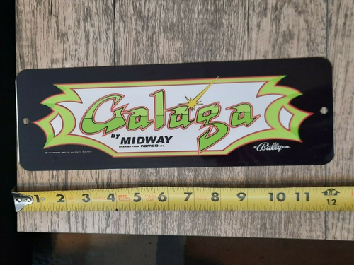 Galaga Classic Arcade Marquee Banner 3x12 Metal Wall Sign