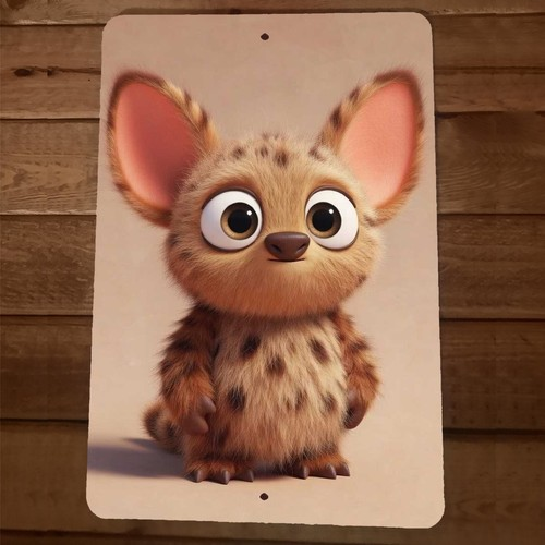 Cute Mouse Looking Monster 8x12 Metal Wall Sign