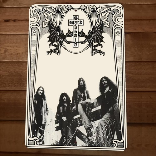 On the Fence Black Sabbath 8x12 Metal Wall Sign