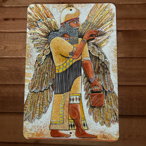 Egyptian Anunnaki God Sumerian King Enki 8x12 Metal Wall Sign