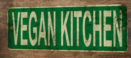 Vegan Kitchen 3x12 Metal Wall Sign