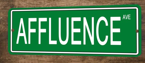 Affluence Ave 4x12 Metal Wall Sign Banner Poster Green Steet Sign