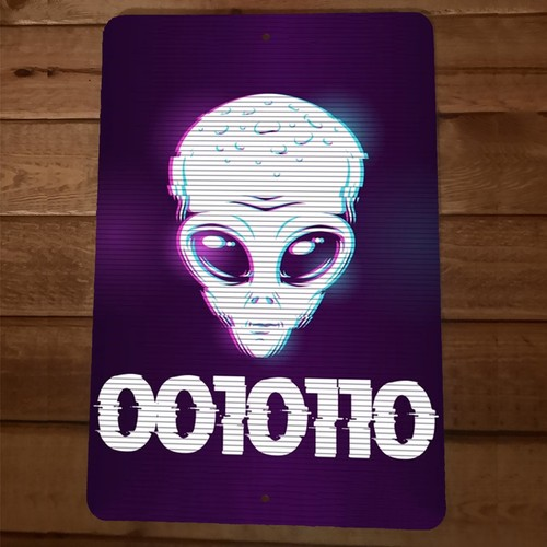 Matrix Master Cheat Code 0010110 Alien Face 8x12 Metal Wall Sign