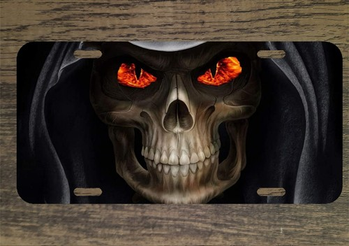 Grim reaper Skull in Hoodie 6x12 Custom Mountable Novelty License Plate