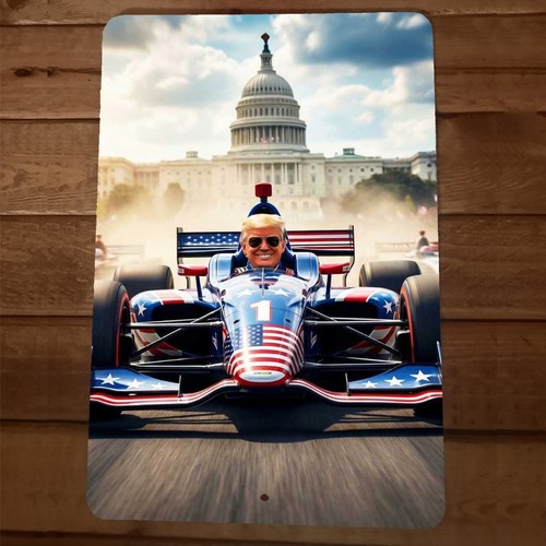 Formula One Racing Commander Trump 8x12 Metal Wall Sign