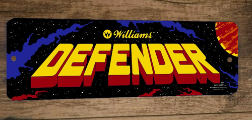 Defender Classic Arcade Marquee Banner 3x12 Metal Wall Sign