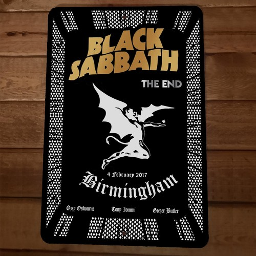 Black Sabbath The End Birmingham cover art 8x12 Metal Wall Sign