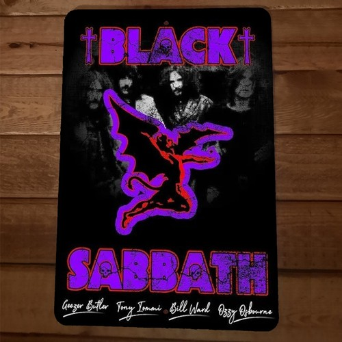 Reprint Signed poster Black Sabbath 8x12 Metal Wall Sign