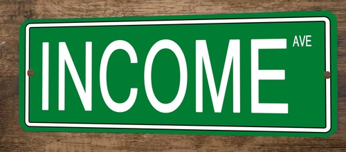 Income Ave 4x12 Metal Wall Sign Banner Poster Green Steet Sign