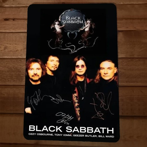 Reprint Signed Poster of  Black Sabbath 8x12 Metal Wall Sign
