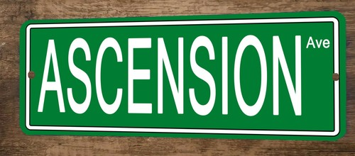 Ascension Ave 4x12 Metal Wall Sign Banner Poster Green Steet Sign