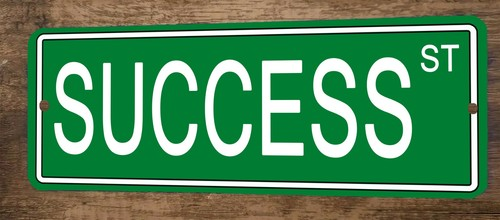 Success St 4x12 Metal Wall Sign Banner Poster Green Steet Sign