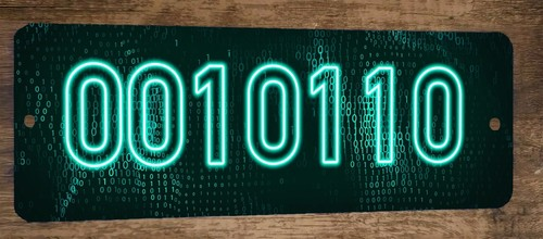 Master Cheat Code 0010110 Matrix  Binary 4x12 Metal Wall Marquee Banner Sign