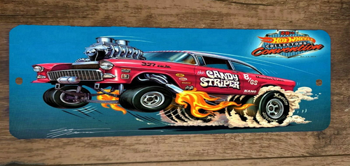 Candy Striper Hot Wheels Car Gasser 3x12  Metal Wall Sign