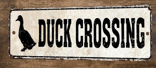 Duck Crossing 3x12 Metal Wall Sign