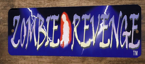 Zombie Revenge Arcade Video Game 3x12 Metal Wall Marquee Banner Sign Poster