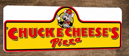 4x12 Chuck e Cheese Pizza Banner Marquee Metal Wall Sign WHITE