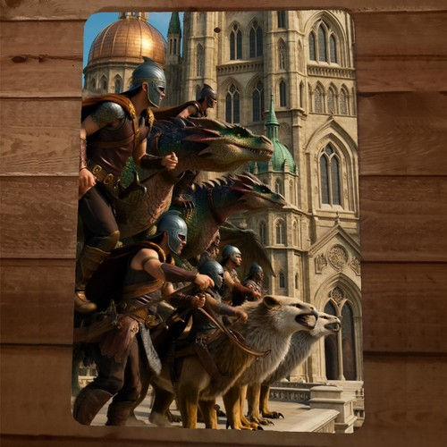 Dragon Riders Artwork 8x12 Metal Wall Sign #2