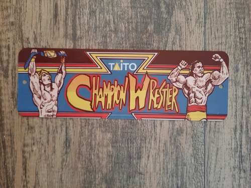 Champion Wrestler Classic Video Game Marquee 3x12 Metal Wall Sign