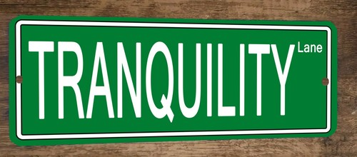 Tranquility Lane 4x12 Metal Wall Sign Banner Poster Green Steet Sign