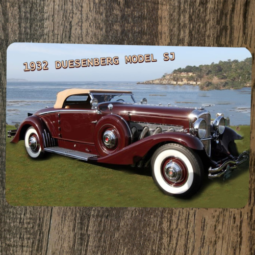 1932 Duesenberg Model SJ 8x12 Metal Wall Sign Hot Rod Classic Car