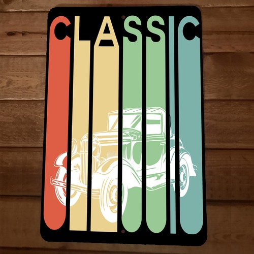 Classic Legendary Car Stripes 8x12 Metal Sign