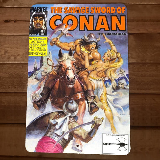 Savage Sword of Conan #194 Comic Cover 8x12 Metal Wall Sign