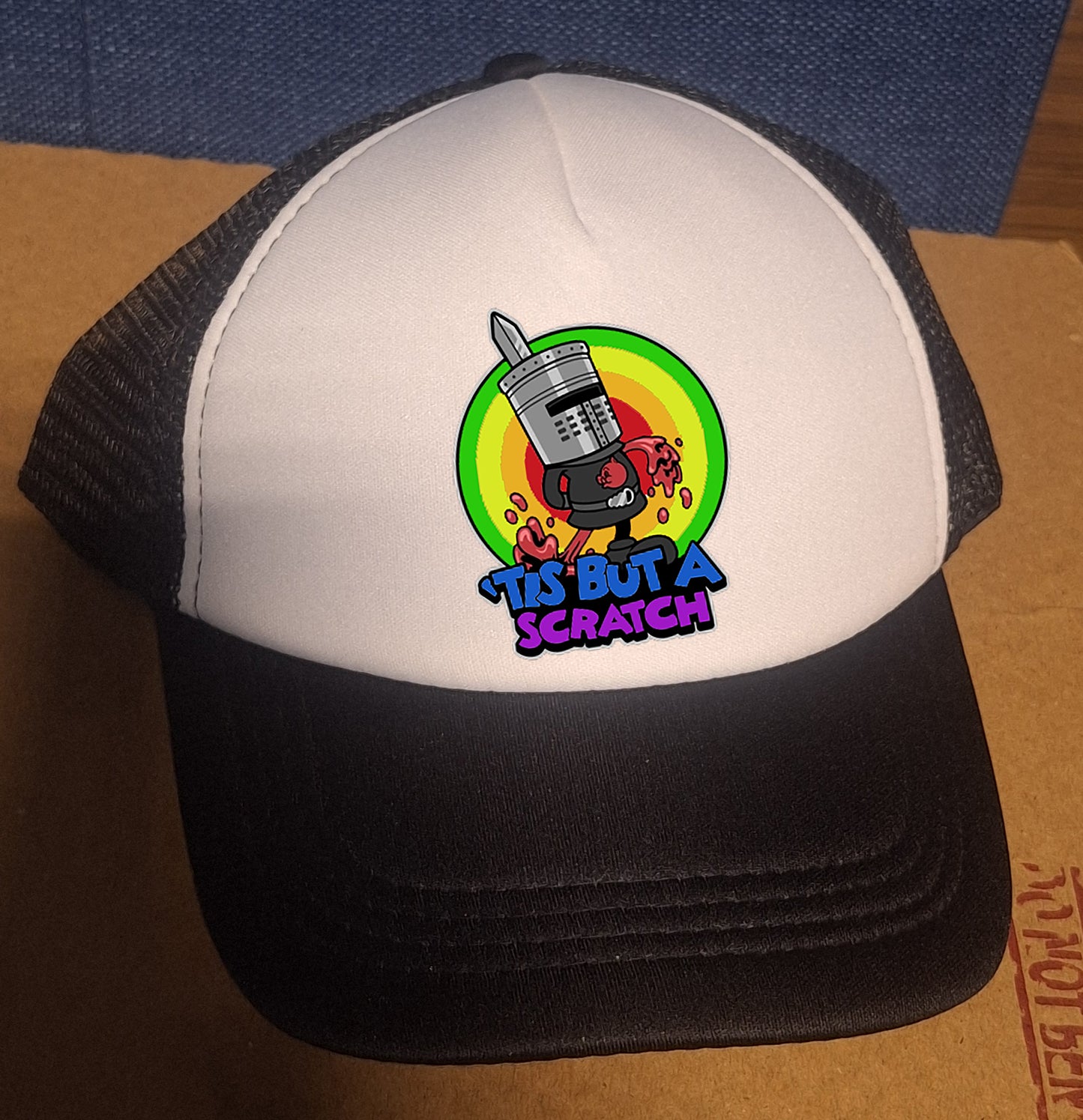 Adjustable Trucker Baseball Hat Cap Tis But a Scratch Monty Python