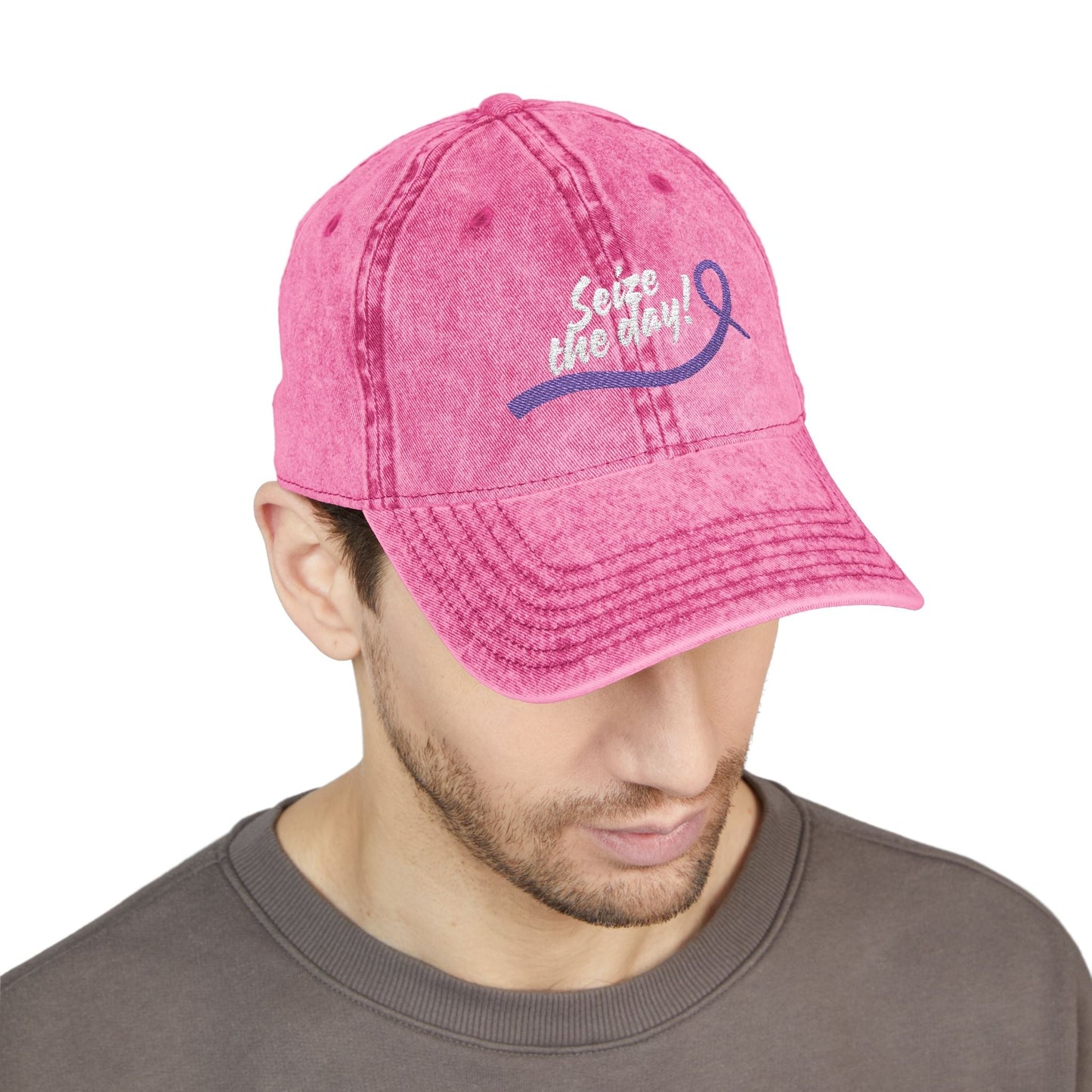 Seize the Day Vintage-Style Embroidered Cap