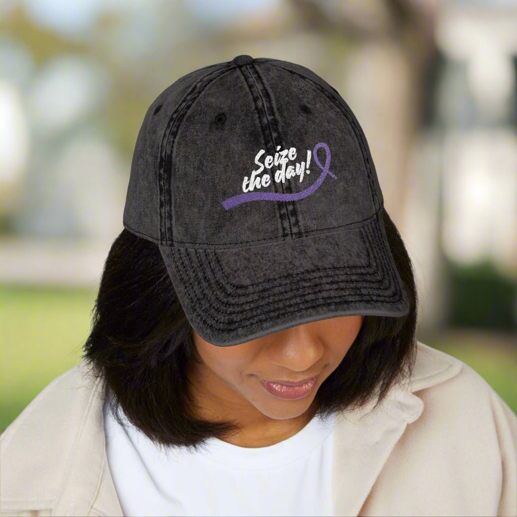 Seize the Day Vintage-Style Embroidered Cap